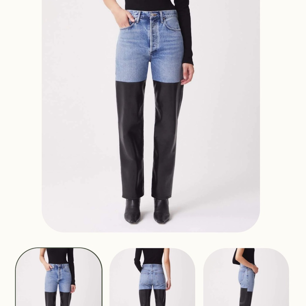Agolde Blue and Black Straight Leg Jeans